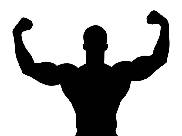 Kaslı adam vektör silueti kaslarını rahatça esnetiyor fitness endüstrisi grafikleri, spor salonu reklamları, spor motivasyonu vücut geliştirme yarışması posterleri ya da sağlık kampanyaları için harika. Vektör