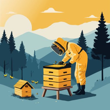 Arıcı ballı bal peteği tutuyor..