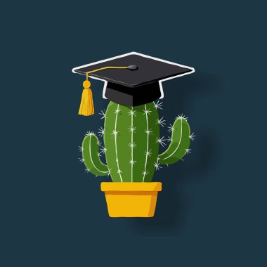 vector illustration. a cactus with a cap. clipart