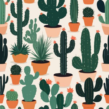 Kaktüslü kusursuz desen
