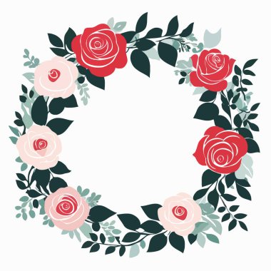 Güllü yuvarlak çelenk