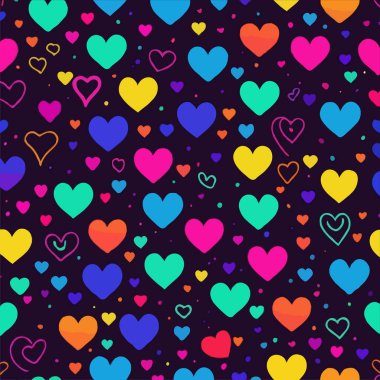 kalpleri ile renkli seamless modeli