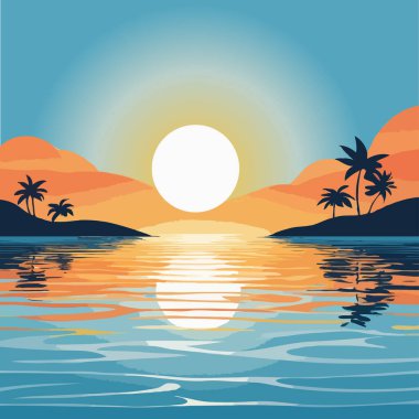 Denizde gün doğumu.