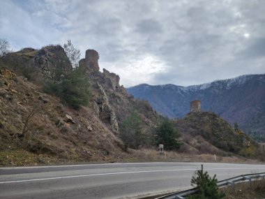 Road in the Caucasus mountains, Georgia clipart