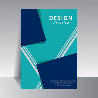 Broşür şablon tasarımı, Kapak tasarımı Mavi Renk Arkaplanı. Yıllık rapor. Modern A4 pilot şablonu, poster, katalog. Basit dergi, broşür.