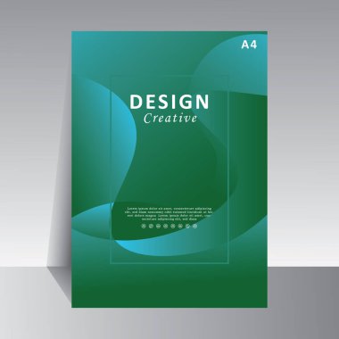 Kitap Kapağı Tasarımı dalga şeklinde, broşür için soyut arkaplan, Broşür şablon tasarımı. Yıllık rapor, katalog, şirket işleri. Basit bir el ilanı, dergi. Vektör 10