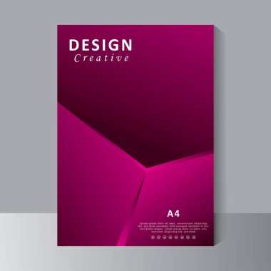 Kitap kapağı tasarımı, mor renkli soyut broşür tasarım şablonu, kapak tasarımı, yıllık rapor, şirket profil kapağı, kitapçık ve katalog kapağı için A4 boyut şablonu kullanılabilir. Vektör 10, vektör soyut arkaplan