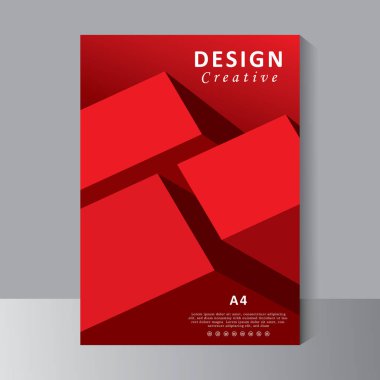 Kırmızı renk kapak iş broşürü, broşür reklamları soyut arka plan, Modern poster dergi düzeni şablonu, A4 boyutlu yıllık rapor şablonu