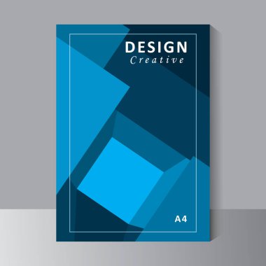 Cover template, Brochure template vector design, Annual Report, Magazine, Poster, Corporate Presentation, Portfolio, Flyer, infographic, print ready blue colour, vector