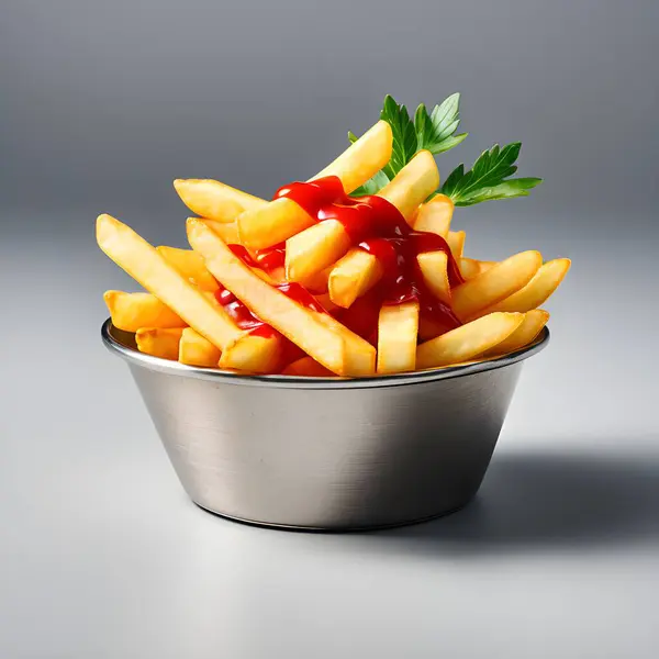 Tabakta patates kızartması.