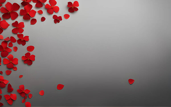 valentine day. red hearts on gray background