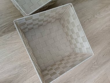 Dokuma kutuları uzay düzenleme sepeti dekorasyonu iç dekorasyon temizliği. Yüksek kalite fotoğraf