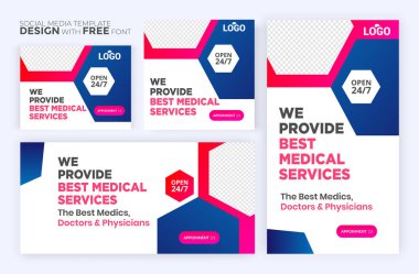 Sosyal medya ve web afişi için tıbbi kartvizitler