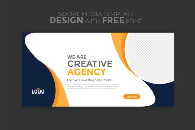 modern business social media post template clipart