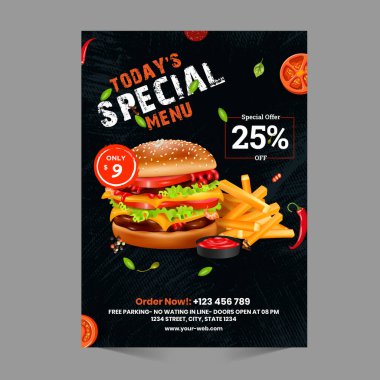 Broşür, poster, broşür, broşür, poster, broşür ve kapak için özel menü tasarımı. vektör illüstrasyonu