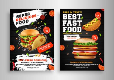 modern fast food medya afişi