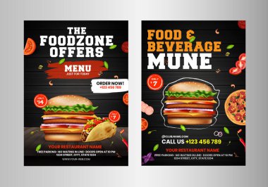 modern fast food restaurant menu design template clipart