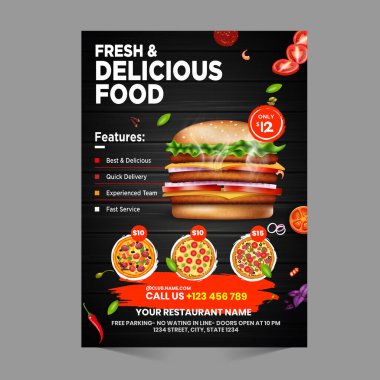 Restoran Yemek Pilotu Tasarım Şablonu.