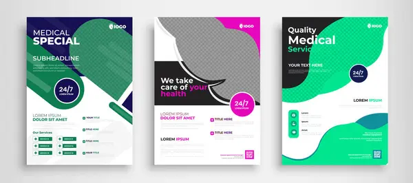 Moderne Helse Medisinsk Brosjyre Design Flyer Plakatdeksel – stockvektor