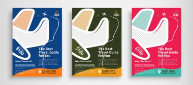 Uluslararası havaalanı, seyahat ve turizm günü için metin içeren vektör pankartları