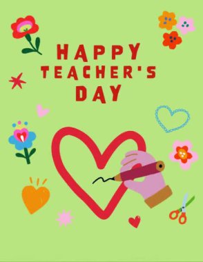 Animasyonlu Öğretmenler Günün kutlu olsun.