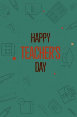 Mutlu öğretmenler günü tebrik kartının çiçek içeren vektör çizimi