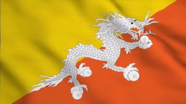 Bhutan ülkesini sallayan 3 d illüstrasyon bayrağı