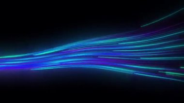 soyut arkaplan, neon ışık çizgileri, hareket, fütürist illüstrasyon.
