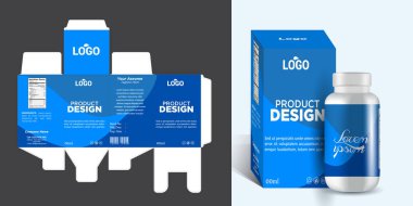 beyaz süt ve paket logo tasarım şablonu