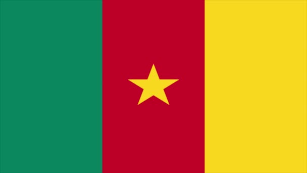 Kamerunská Vlajka Oficiální Barvy Proporce Vektorová Ilustrace — Stock video
