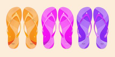 yazlık parmak arası terlikler, vektör illüstrasyonu