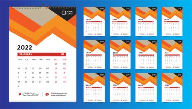  Takvim şablonu tasarım vektör şablonu.