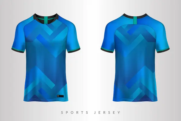 T-shirt tasarım şablonu. Modern spor forması. Ön görünüm, arka görünüm, forma tasarımı, vektör illüstrasyonu