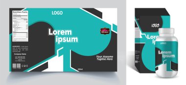 Vektör paketleme şablonu. Soyut arkaplana sahip 3d plastik kutu