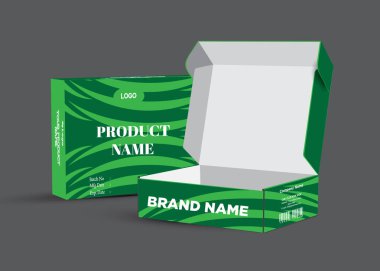 Ürün ambalaj tasarımı için vektör tasarım şablonu, lüks kutu şablonu ve maket kutusu ile kozmetik konteynır etiketi. illüstrasyon vektörü.