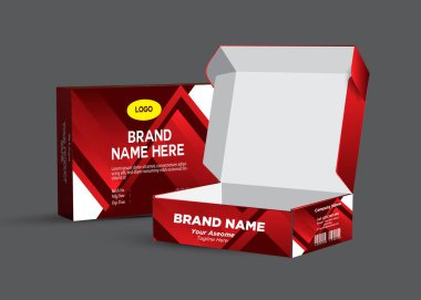 Ürün ambalaj tasarımı için vektör tasarım şablonu, lüks kutu şablonu ve maket kutusu ile kozmetik konteynır etiketi. illüstrasyon vektörü.