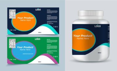 Destek şişesi ambalajı, kozmetik ambalaj. ürün tasarımı. Güzellik etiketi, 3 boyutlu takviye şişe vektörü, 3 boyutlu beyaz plastik hap kutusu, beyaz ilaç kutusu.