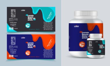 Destek şişesi ambalajı, kozmetik ambalaj. ürün tasarımı. Güzellik etiketi, 3 boyutlu takviye şişe vektörü, 3 boyutlu beyaz plastik hap kutusu, beyaz ilaç kutusu.