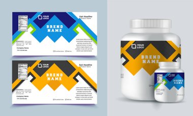 Destek şişesi ambalajı, kozmetik ambalaj. ürün tasarımı. Güzellik etiketi, 3 boyutlu takviye şişe vektörü, 3 boyutlu beyaz plastik hap kutusu, beyaz ilaç kutusu.