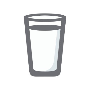 Bir bardak süt vektörü illüstrasyonu.