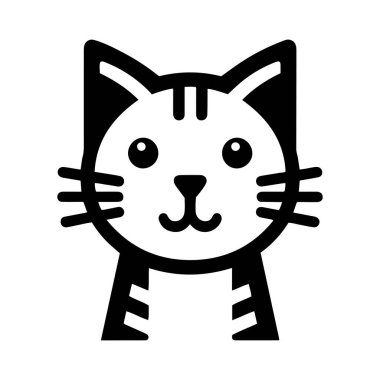 Cat head line art vector illustration for cat day. clipart