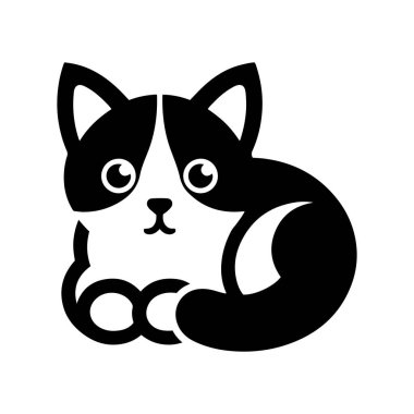 Cute cat vector icon illustration for cat day. clipart