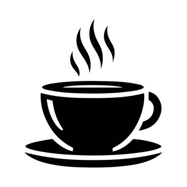 İçinden buhar çıkan bir fincan kahve. Çay fincanı çizimi.
