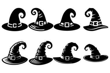 Cadılar Bayramı Cadı Şapkası vektör simgesi belirlendi.