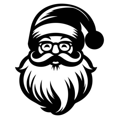 Noel Baba ve gözlük vektör çizimi. Noel Baba Mutlu Noeller ve mutlu yeni yıl tasarımı.