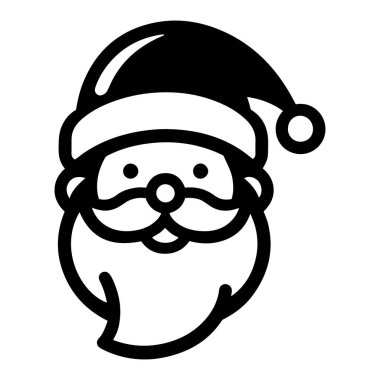 Noel Baba baş vektör çizimi. Noel Baba Mutlu Noeller ve mutlu yeni yıl tasarımı.