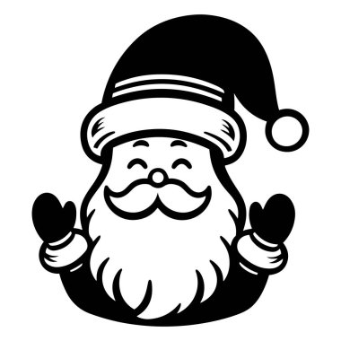 Mutlu Noel Baba, gülümseyen vektör çizimi. Noel Baba Mutlu Noeller ve mutlu yeni yıl tasarımı.