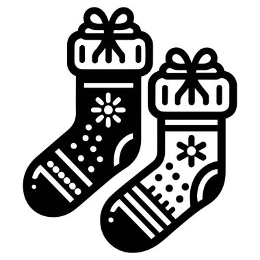 Mutlu Noeller çorap vektör simgesi seti.