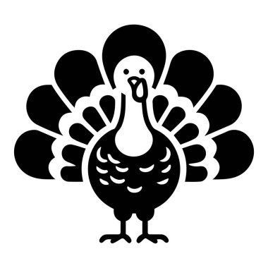 Şükran Günü hindisi kuş silueti vektör çizimi.