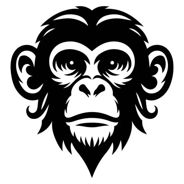 Kızgın maymun surat siluet vektör çizimi.